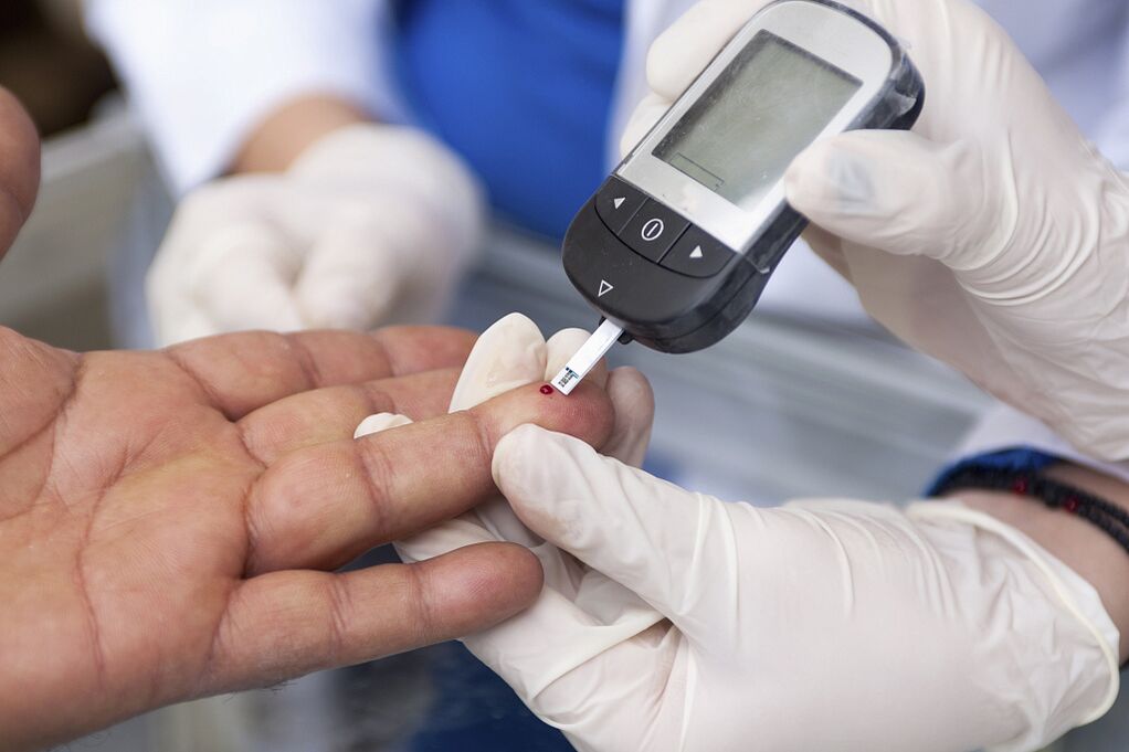 A blood test to determine fasting plasma glucose concentration to diagnose diabetes